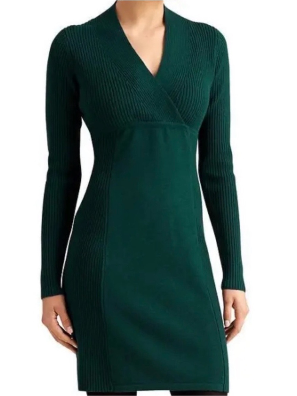 Athleta Chalet Long Sleeve V‑Neck Knit Dress Medium